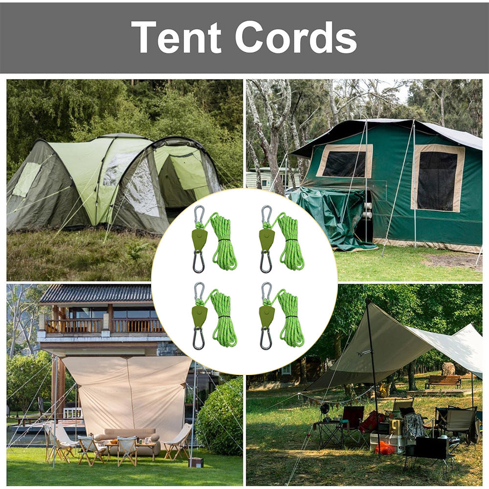 Tent camping canopy wind rope pulley