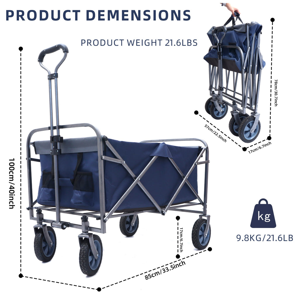 Outdoor Garden Collapsible Beach Cart Camping Folding Wagon
