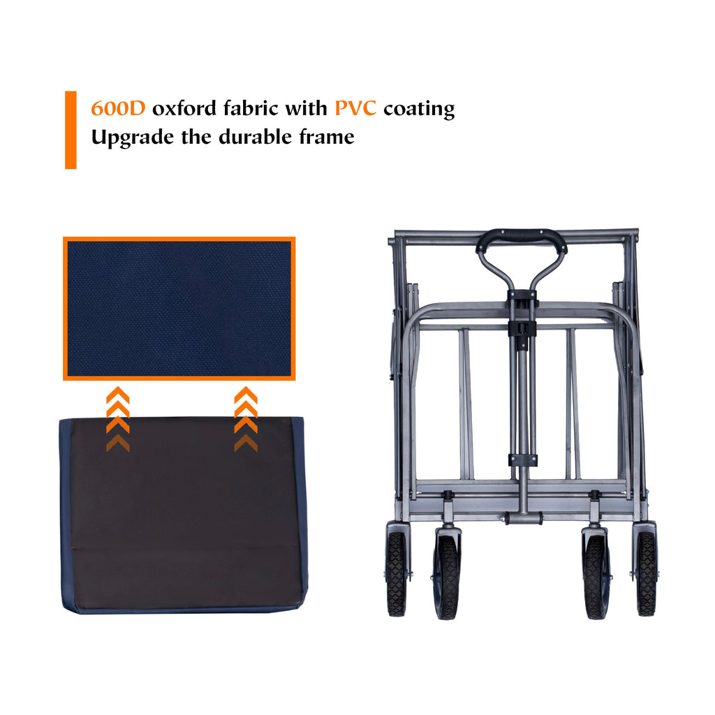 Outdoor Garden Collapsible Beach Cart Camping Folding Wagon