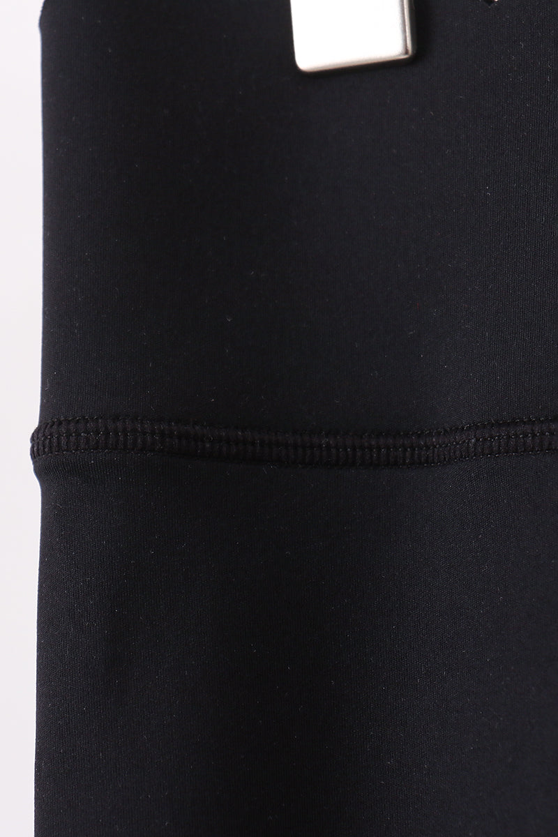 Black Scalloped Yoga Active Leggings