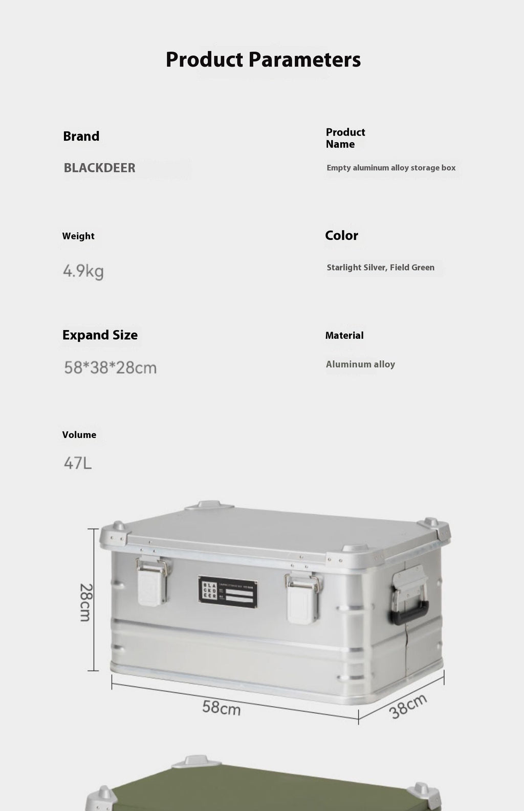 Outdoor Aluminum Alloy Storage Box Camping
