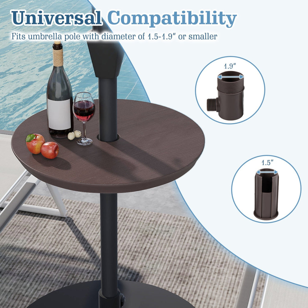 20 Inch Outdoor Adjustable Umbrella Table