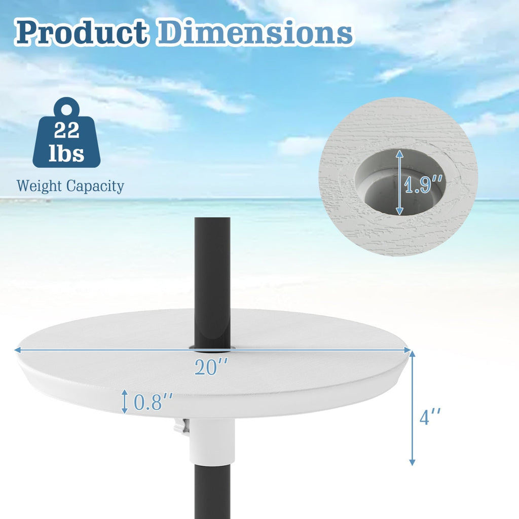 20 Inch Outdoor Adjustable Umbrella Table