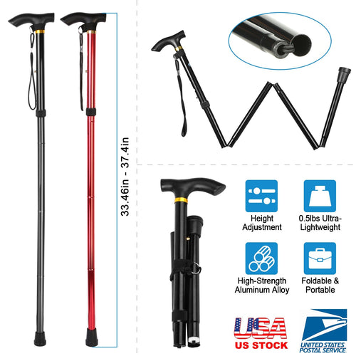 Adjustable Folding Walking Cane Aluminum Alloy