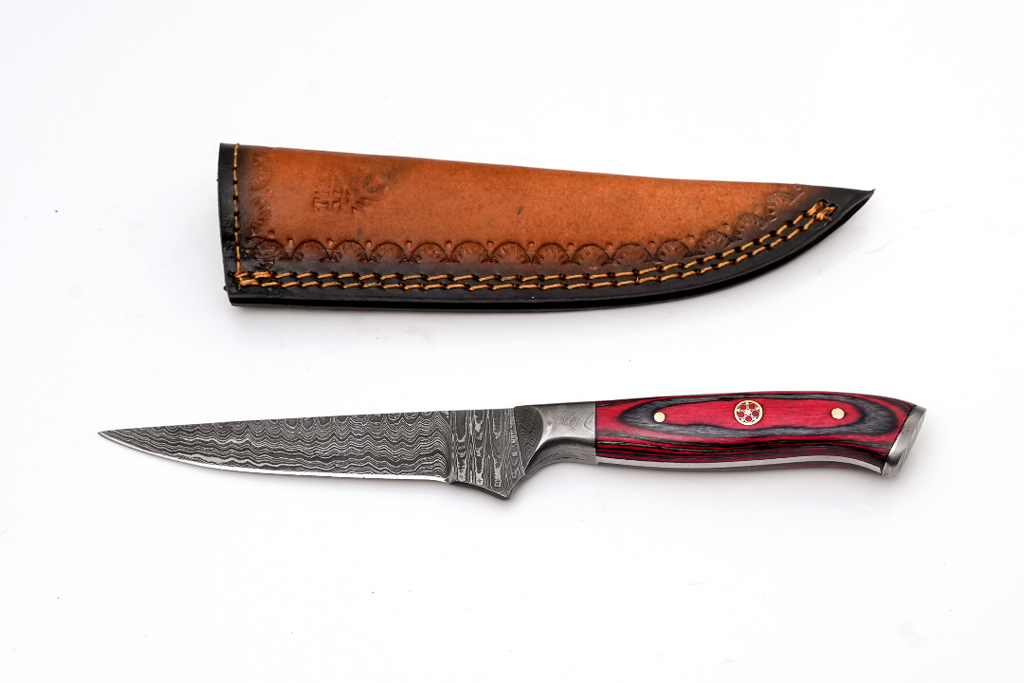 Hand-Forged Damascus Steel Skinning Knife