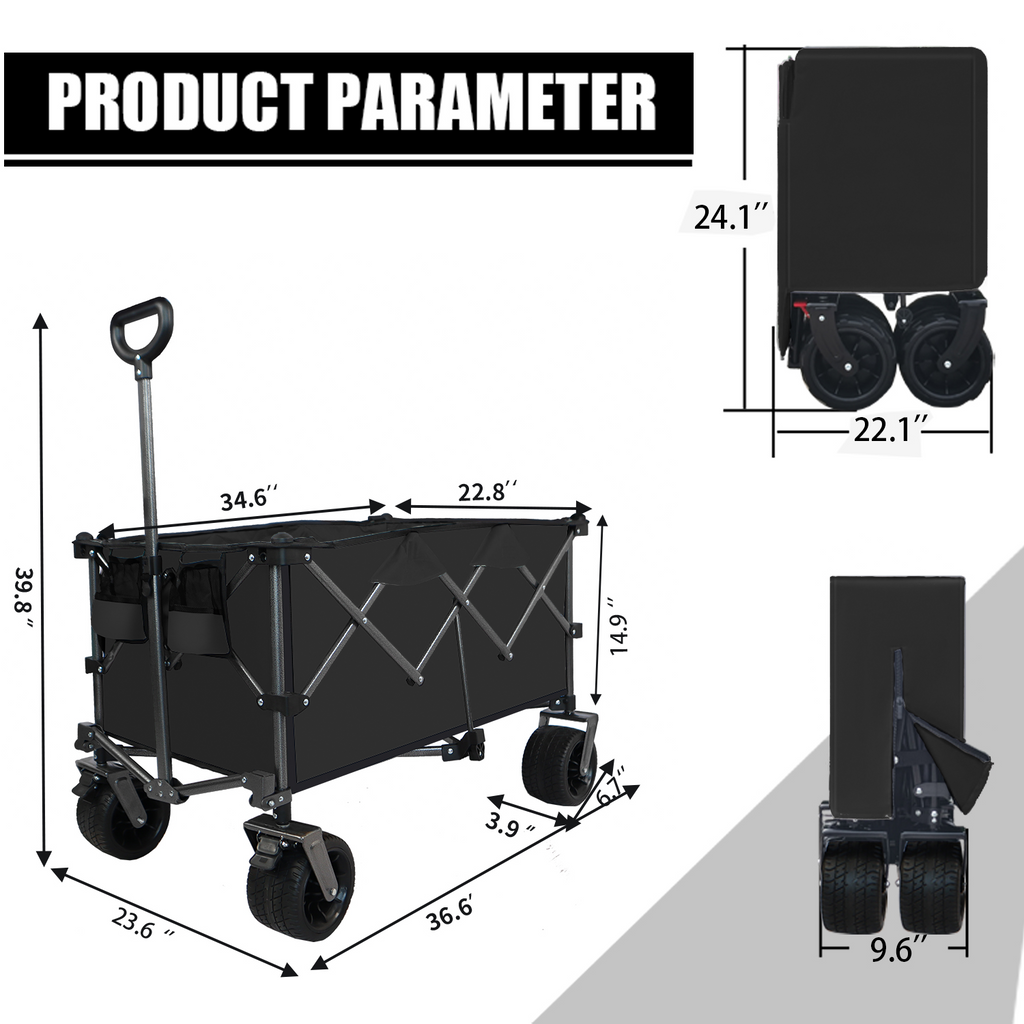 Collapsible Folding Wagon Push/Pull  Beach Cart