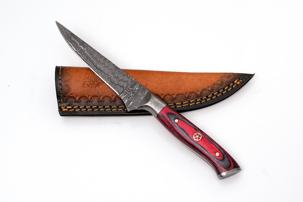 Hand-Forged Damascus Steel Skinning Knife