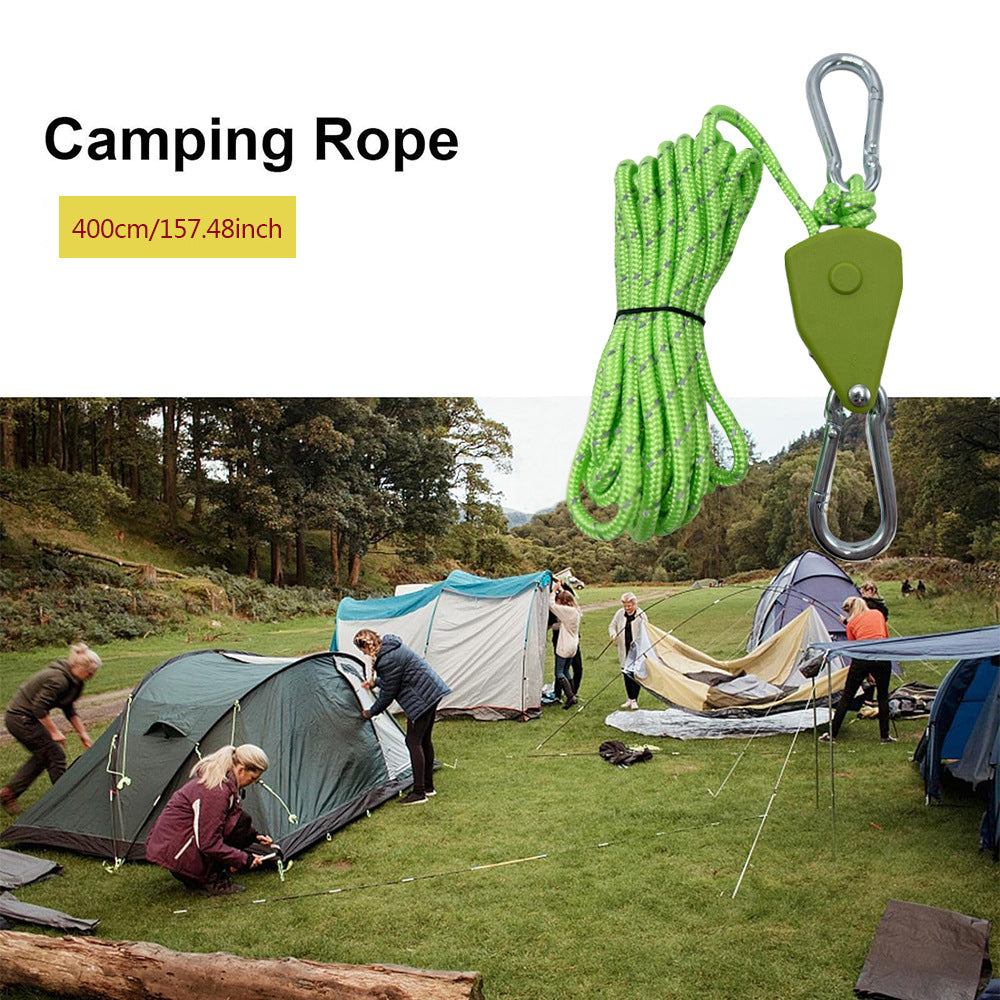 Tent camping canopy wind rope pulley