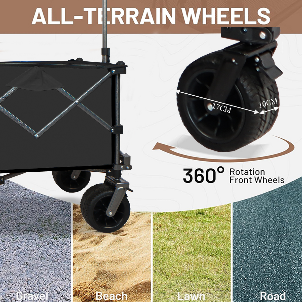 Collapsible Folding Wagon Push/Pull  Beach Cart