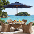 9FT Outdoor patio set with Umbrella and 8 Sturdy Bamboo Rib chairs