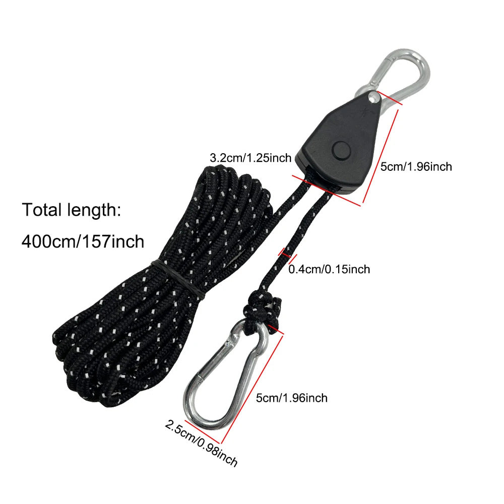 Tent camping canopy wind rope pulley