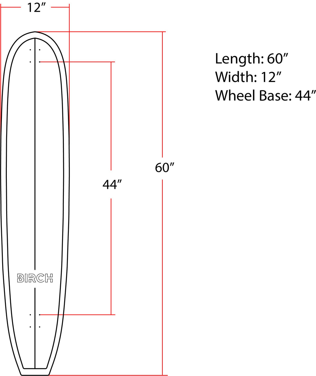 BIRCH 60" LOG Longboard Cruiser Skateboard