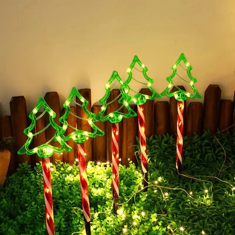 5PC/set Solar Candy Christmas Tree Garden Lights