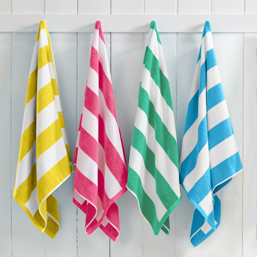Cotton Velour Cabana Stripe Beach Towel - Novia Collection