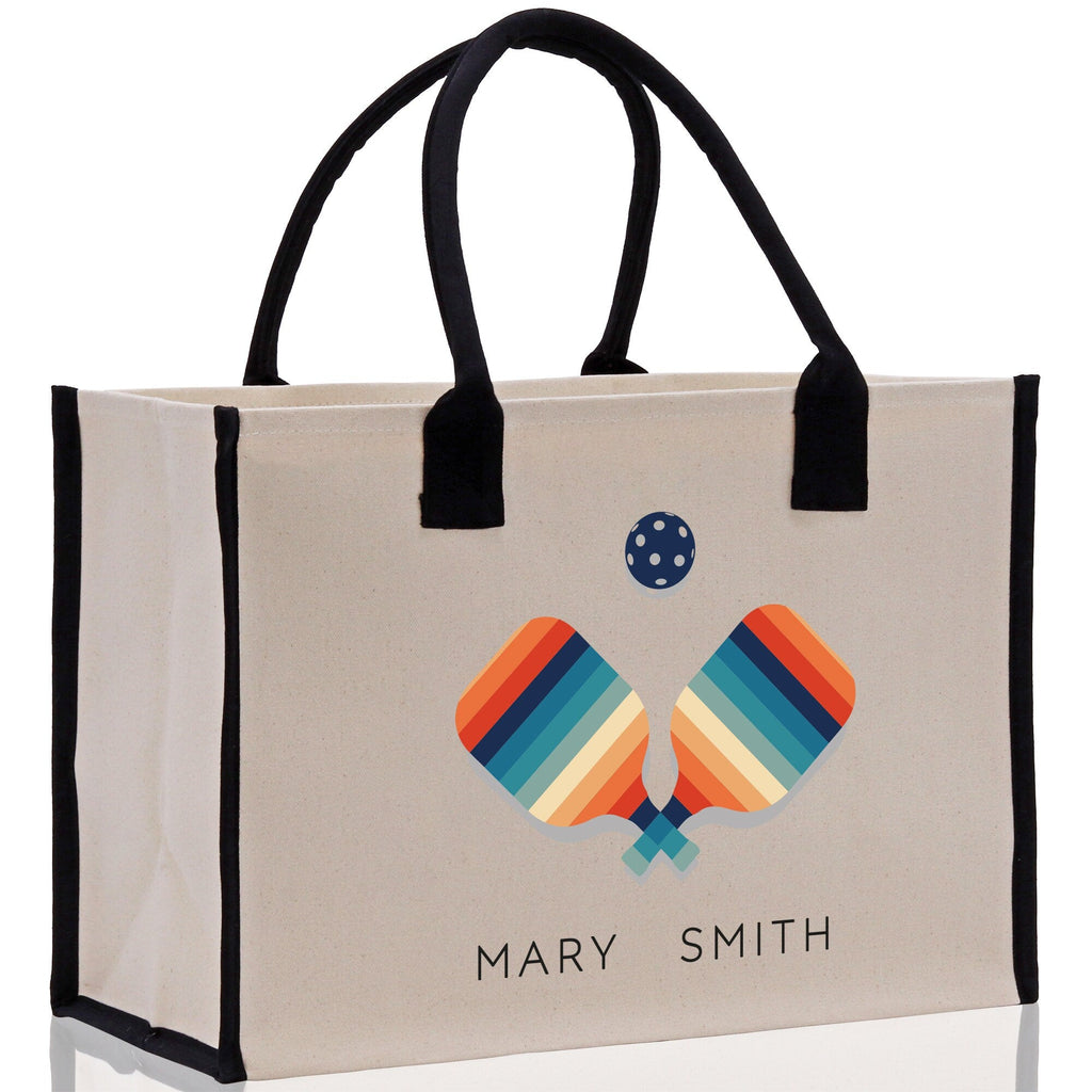 Pickleball Cotton Canvas Tote Bag