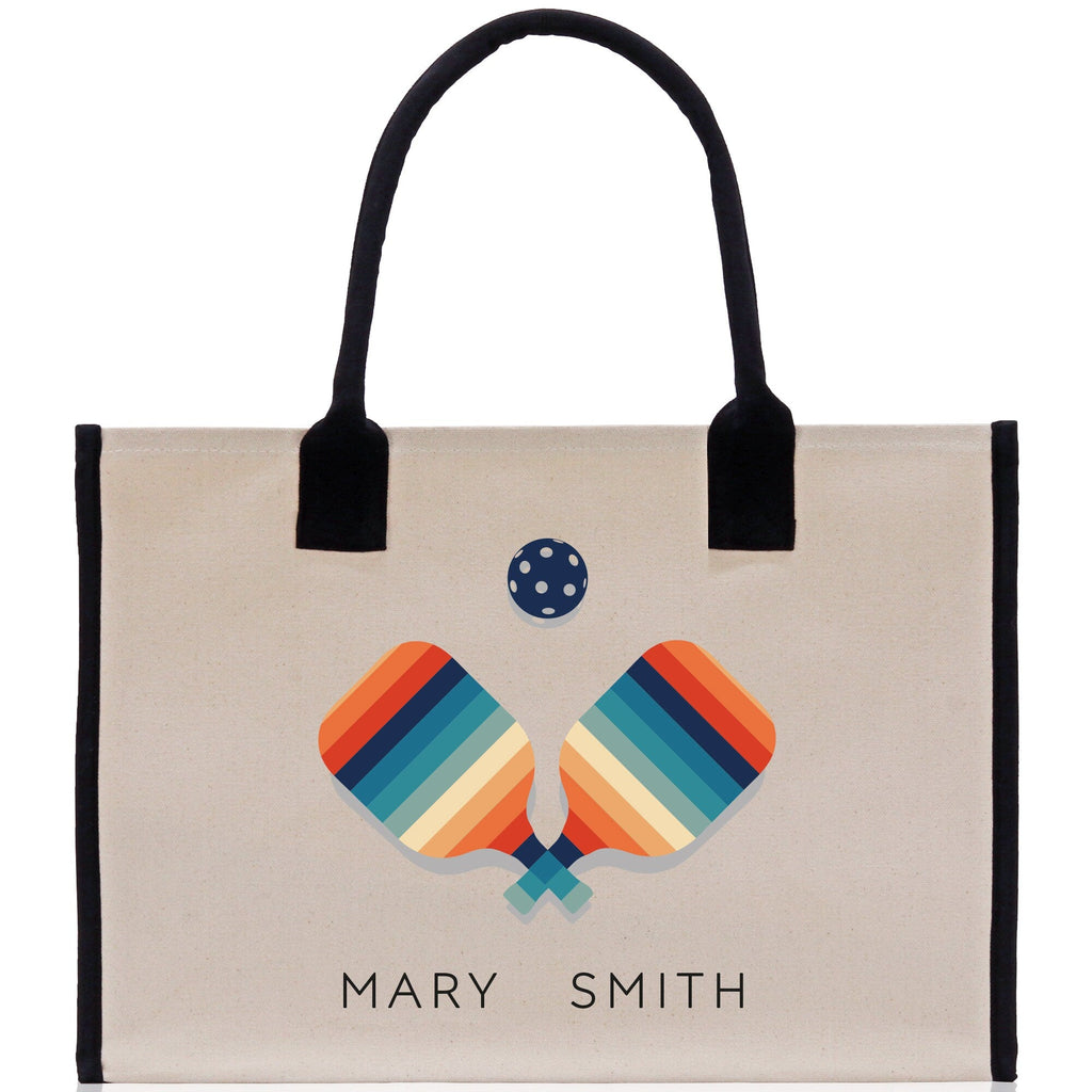 Pickleball Cotton Canvas Tote Bag