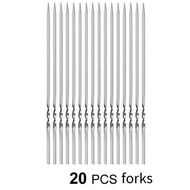 Stainless Steel Barbeque Skewer Storage Tube Reusable Grill Sticks