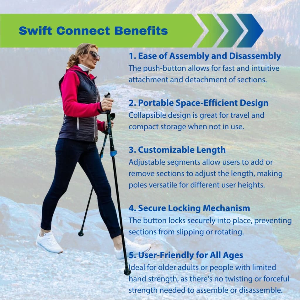 Travel Poles for Balance and Rehab - Heavy Duty Poles with Grips
